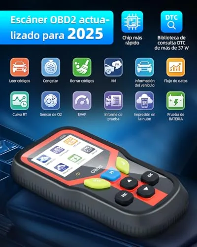 Carehabi ▫️ OBD2 Diagnóstico, Aparelho de Diagnóstico Automóvel, Diagnóstico OBD2 em espanhol para veículos com protocolo OBD2 de 1996 ou posteriores (preto) 2