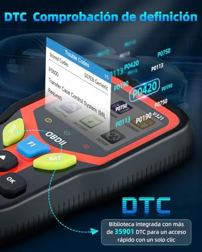 Carehabi ▫️ OBD2 Diagnóstico, Aparelho de Diagnóstico Automóvel, Diagnóstico OBD2 em espanhol para veículos com protocolo OBD2 de 1996 ou posteriores (preto) 6