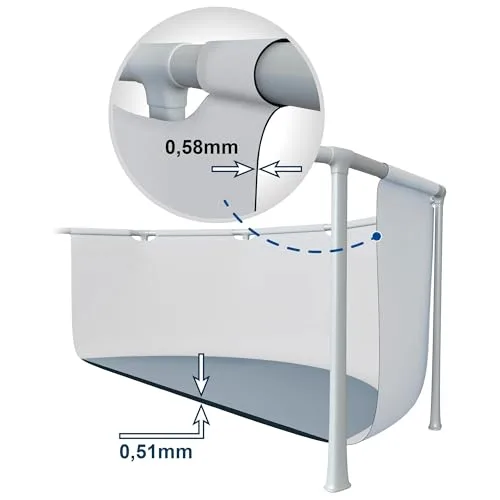 Intex ▫️ Piscina desmontável, Greywood Prism Frame Premium, D457 x 122 cm, capacidade de 16 805 litros, escada, forro, cobertura, filtro de cartucho, montagem em 45 minutos, Ligações Ø32 mm (56093) 7