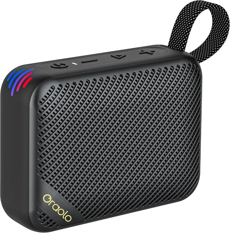 oraolo ▫️ Altifalante Bluetooth Portátil, Altifalantes Bluetooth Sem Fios 5.4, Resistente à Água IPX7, Som Estéreo, Autonomia de 24 horas, Entrada AUX e cartão TF, altifalante sem fios compacto para campismo, viagens | 20 horas de autonomia, Bluetooth 6.0, IPX7 resistente à água, para uso doméstico,