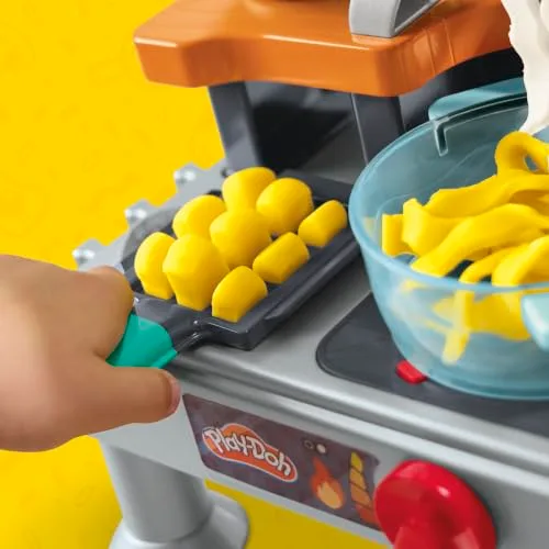 Play-Doh ▫️ A Cozinha dos Minichefs, Sons realistas de cozinha de brincar, Mais de 25 alimentos de brincar para criar, Trabalhos manuais para crianças, A partir dos 3 anos 6