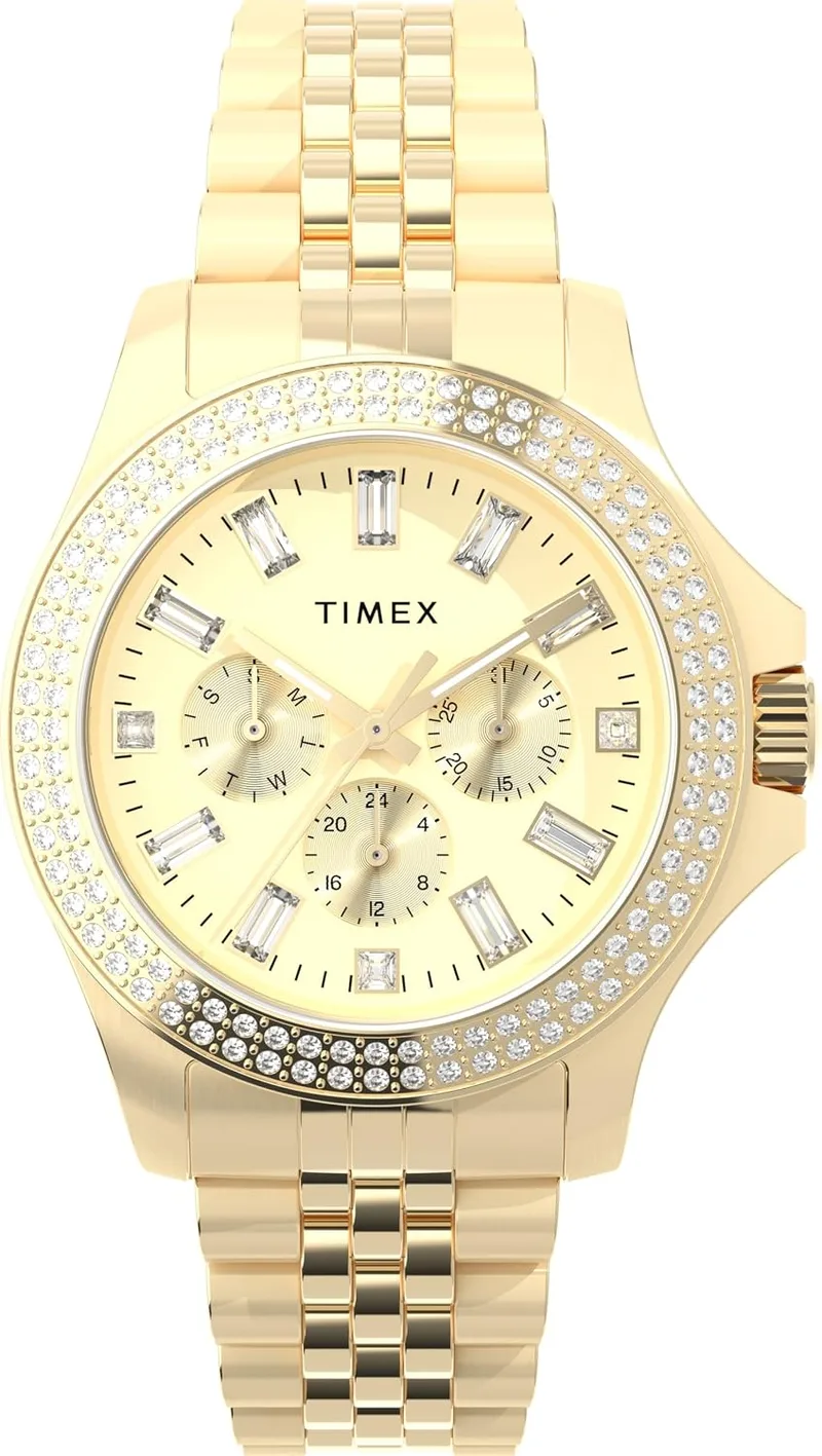 Timex ▫️ Kaia TW2Y54600 - Relógio de pulso multifunções em aço inoxidável de 40 mm para mulher