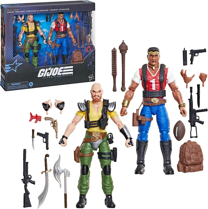 G.I. Joe ▫️ Classified Series n.º 193, David Red Dog Taputapu e Varujan Taurus Ayvazyan, Conjunto colecionável de figuras de ação de 15 cm com 20 acessórios