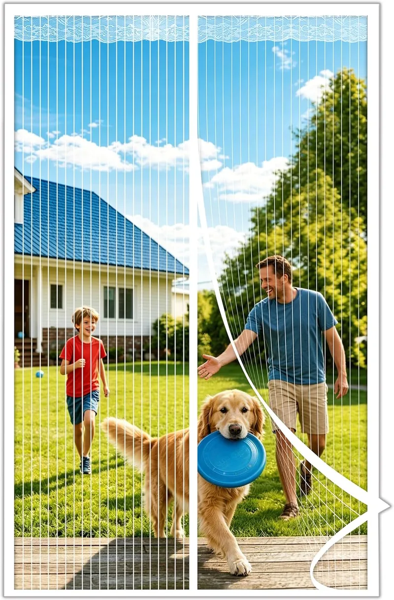 HOWIN ▫️ Rede mosquiteira magnética para porta 130x220 cm, cortinas anti-mosquitos para porta exterior com íman, cortina anti-mosquitos com ímanes, cortinas anti-mosquitos para portas exteriores, cortinas anti-mosquitos para porta (branco)