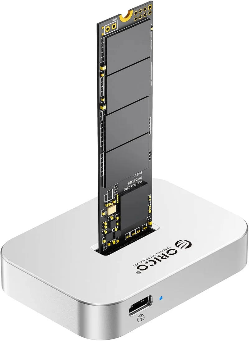 ORICO ▫️ Caixa para SSD M.2 NVMe/SATA, Estação de acoplamento USB 3.2 Gen 2 para M.2, Adaptador para SSD M.2 NVMe, Compatível com M.2 2230/2242/2260/2280/22110, Compatível com Windows/Mac OS/Linux
