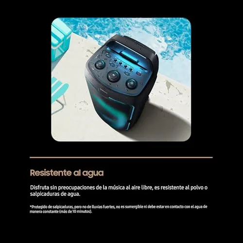 Samsung ▫️ Torre de som MX-ST50F/ZF com certificação IPX4 e aplicação Sound Tower 5