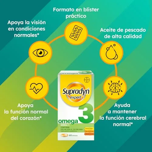 Supradyn ▫️ Expert Omega 3, 1000 mg de óleo de peixe, 60 cápsulas 5