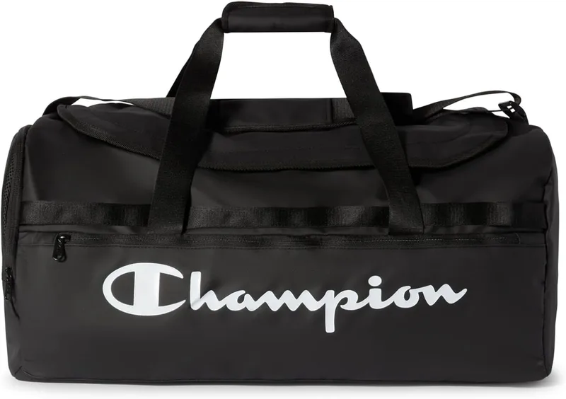 Champion ▫️ Athletic - Saco de lona unissexo de 60 L, resistente à água, cor preta