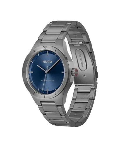 HUGO ▫️ Relógio com movimento de quartzo de três ponteiros, da coleção #Lit, com bracelete em aço inoxidável 2