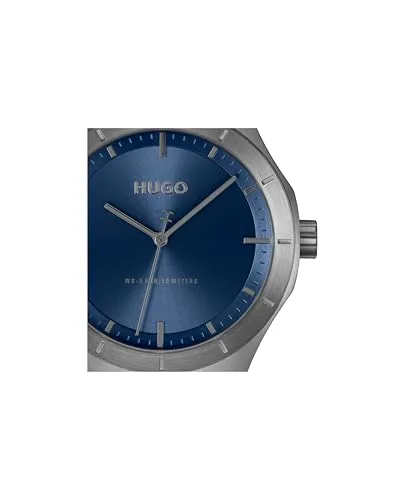 HUGO ▫️ Relógio com movimento de quartzo de três ponteiros, da coleção #Lit, com bracelete em aço inoxidável 4