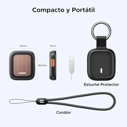 UGREEN ▫️ FineTrack Pro Smart Finder com carregamento solar – Suporte para iOS 5