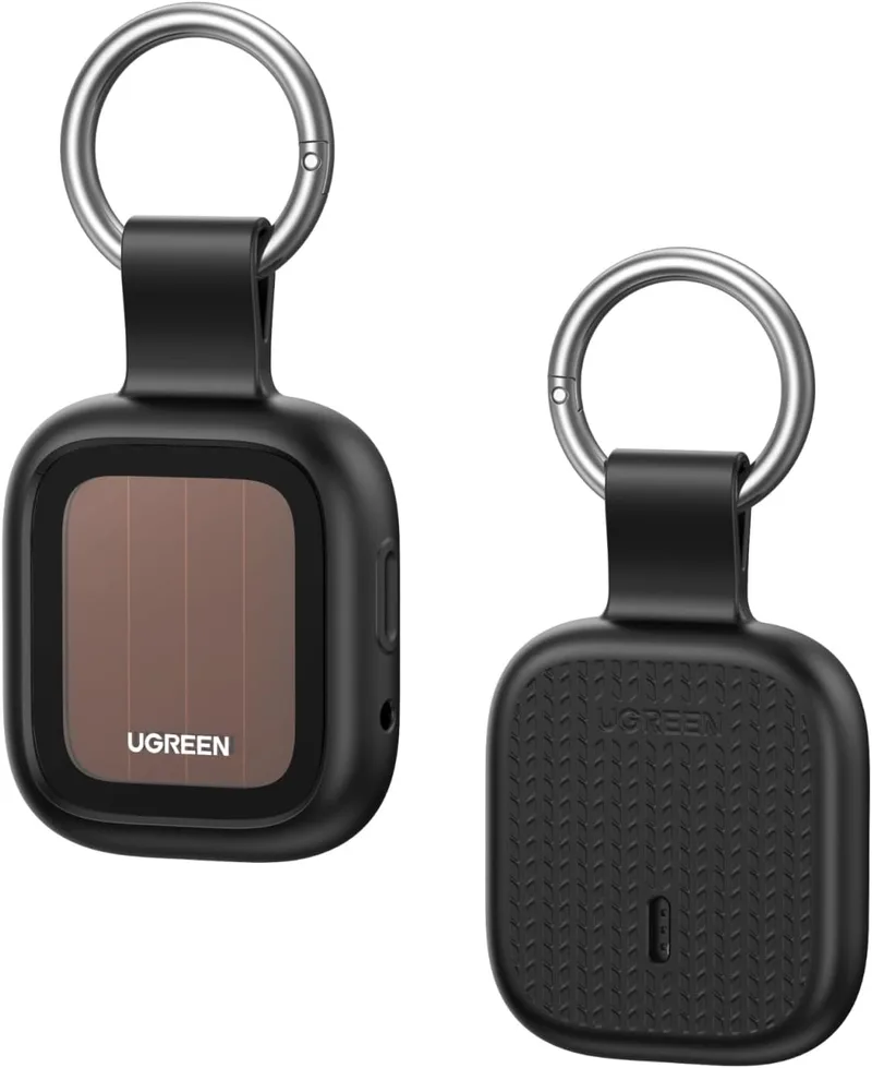 UGREEN ▫️ FineTrack Pro Smart Finder com Carregamento Solar – Suporte para iOS | IP68, 110 dB, Localizador Bluetooth, SmartTag Tracker, para Chaves, Bagagem, Carteira, Bicicleta, Mochila e Mala, 2 Anos de Autonomia da Bateria