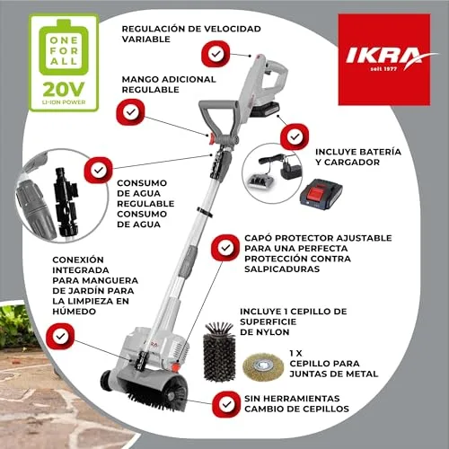 IKRA ▫️ Limpa-superfícies e juntas a bateria Vario Brush IATR 20 2