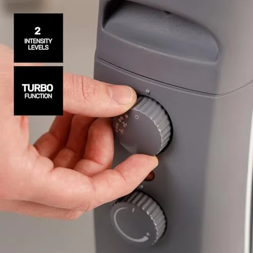 Taurus ▫️ Radiador convector Clima Turbo 2000 | 2000 W | 3 níveis de aquecimento + Turbo | Termóstato ajustável | Áreas até 20 m² | Pés incluídos | Pega de transporte 3