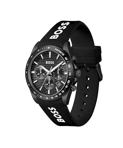 BOSS ▫️ Relógio cronógrafo de quartzo para homem, da coleção Strike Chrono, com bracelete em aço inoxidável ou silicone 2