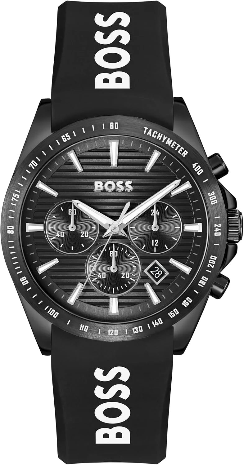 BOSS ▫️ Relógio cronógrafo de quartzo para homem, da coleção Strike Chrono, com bracelete em aço inoxidável ou silicone