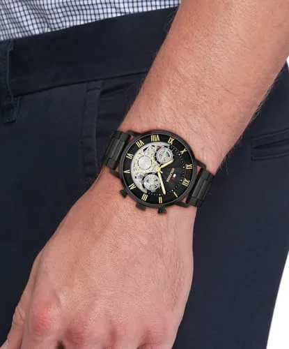 Tommy Hilfiger ▫️ Relógio analógico multifunções de quartzo para homem, com bracelete em aço inoxidável 4