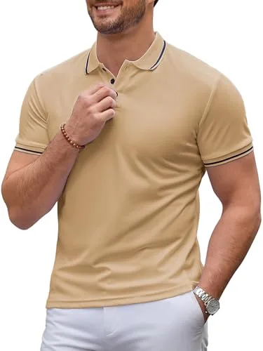 Vorvowry ▫️ Polo de algodão respirável para homem, de manga curta, estilo clássico e casual. Camiseta polo para homem, ideal para o verão e para o dia a dia 2