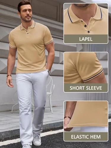 Vorvowry ▫️ Polo de algodão respirável para homem, de manga curta, estilo clássico e casual. Camiseta polo para homem, ideal para o verão e para o dia a dia 5