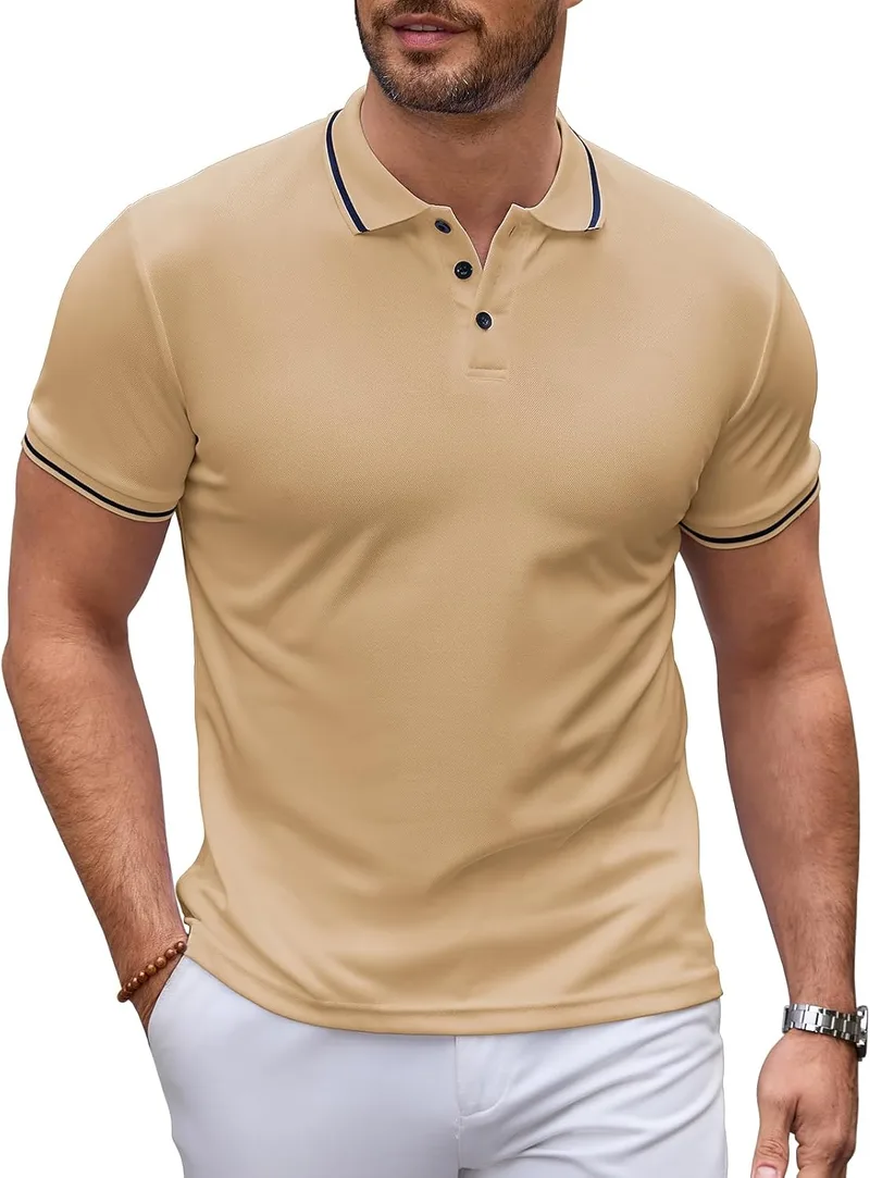 Vorvowry ▫️ Polo de algodão respirável para homem, de manga curta, estilo clássico e casual. Camiseta polo para homem, ideal para o verão e para o dia a dia