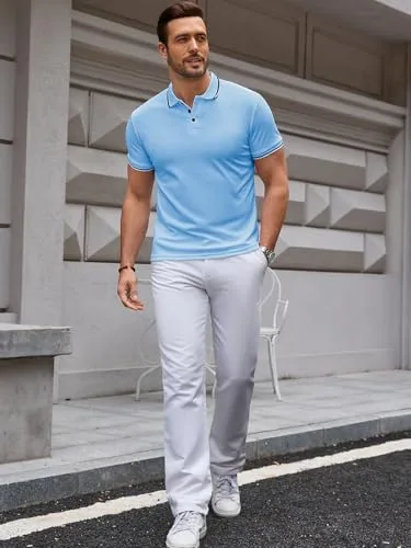 Vorvowry ▫️ Polo de algodão respirável para homem, de manga curta, estilo clássico e casual. Polo para homem, ideal para o verão e para o uso diário 3