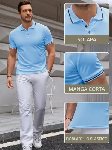 Vorvowry ▫️ Polo de algodão respirável para homem, de manga curta, estilo clássico e casual. Polo para homem, ideal para o verão e para o uso diário 6