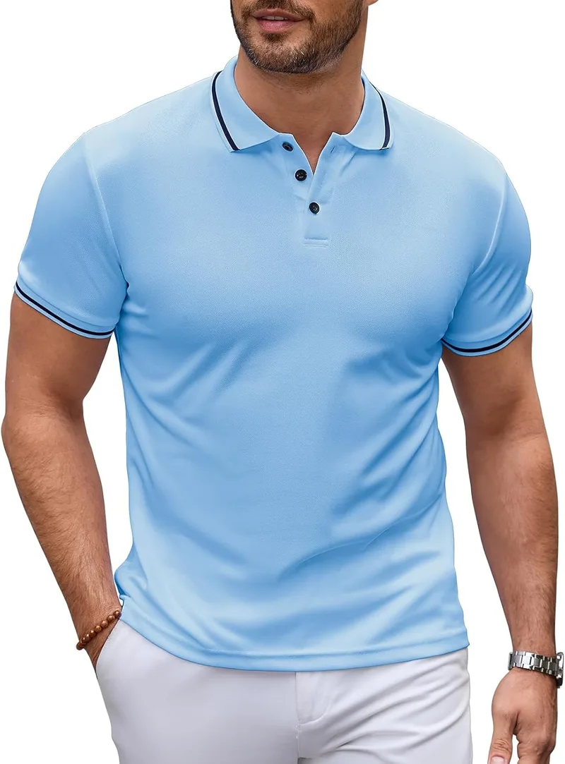 Vorvowry ▫️ Polo de algodão respirável para homem, de manga curta, estilo clássico e casual. Polo para homem, ideal para o verão e para o uso diário