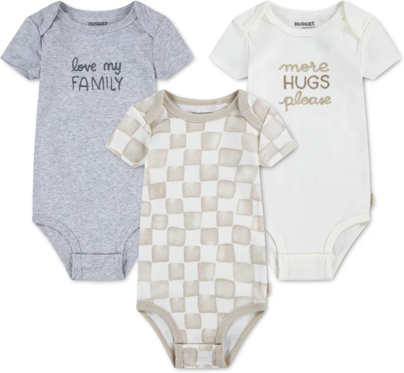 HUGGIES ▫️ 2d015 Embalagem de 3 macacões para bebés e crianças (Embalagem de 3)