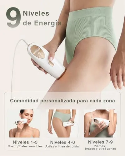 TIIMAGIC ▫️ Depiladora a laser IPL com refrigeração a 5 °C, 9 níveis de energia, 999 900 flashes, 3 funções HR/RA/SC, depilador a luz pulsada para rosto, zona do biquíni e corpo, uso doméstico ck1122 4