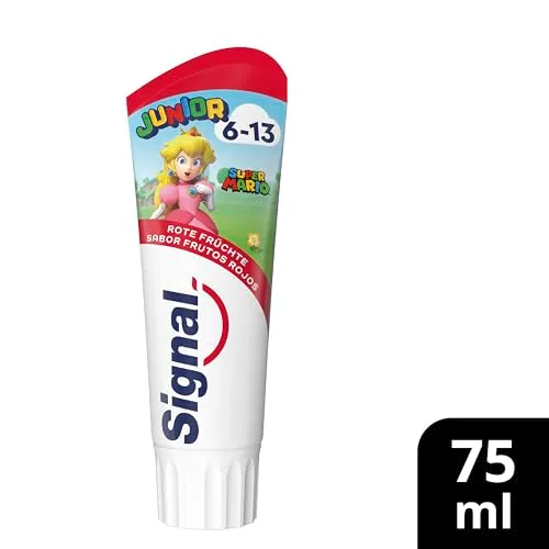 Signal ▫️ Pasta de Dentes Júnior 6-13 anos, Sabor a Frutos Vermelhos, para dentes de leite e definitivos, 75 ml x 1 (Embalagem de 2) 2