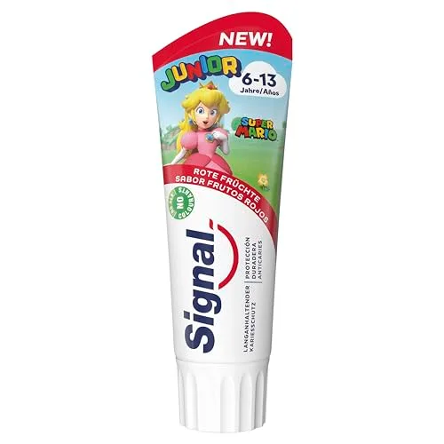 Signal ▫️ Pasta de Dentes Júnior 6-13 anos, Sabor a Frutos Vermelhos, para dentes de leite e definitivos, 75 ml x 1 (Embalagem de 2) 3