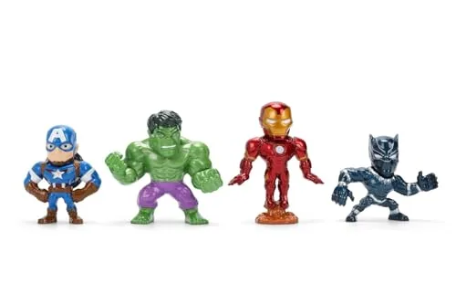 Jada ▫️ Figura Toys Marvel Avengers (1 unidade) - 1 de 4 figuras colecionáveis em metal (Homem de Ferro, Capitão América, Hulk, Pantera Negra) para fãs e colecionadores a partir dos 8 anos, seleção aleatória 6