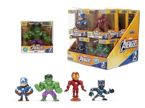 Jada ▫️ Figura Toys Marvel Avengers (1 unidade) - 1 de 4 figuras colecionáveis em metal (Homem de Ferro, Capitão América, Hulk, Pantera Negra) para fãs e colecionadores a partir dos 8 anos, seleção aleatória 7