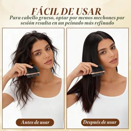 Wxeadu ▫️ Mini-placas sem fio, mini-escova alisadora, 3 níveis de temperatura, pente aquecido recarregável, pente alisador portátil para o trabalho, viagens, acampamentos e uso doméstico (preto) 6