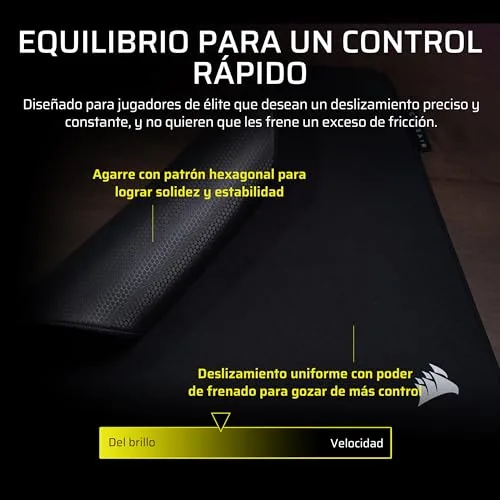 Corsair ▫️ Tapete de rato para jogos MM Pro Control, tamanho médio – Preto 6