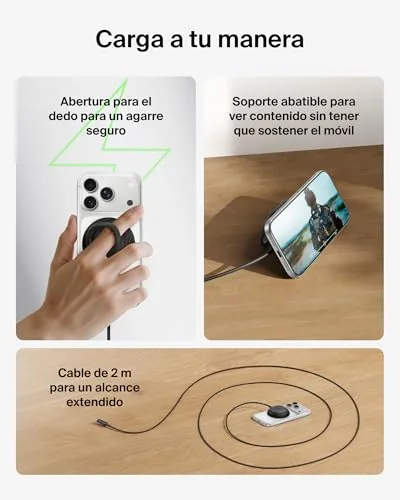 Belkin ▫️ Carregador sem fios magnético UltraCharge Qi2 de 25 W, carregamento rápido, compatível com MagSafe, refrigeração passiva e suporte, para a série iPhone 17, Pixelsnap e AirPods Pro - Preto 5
