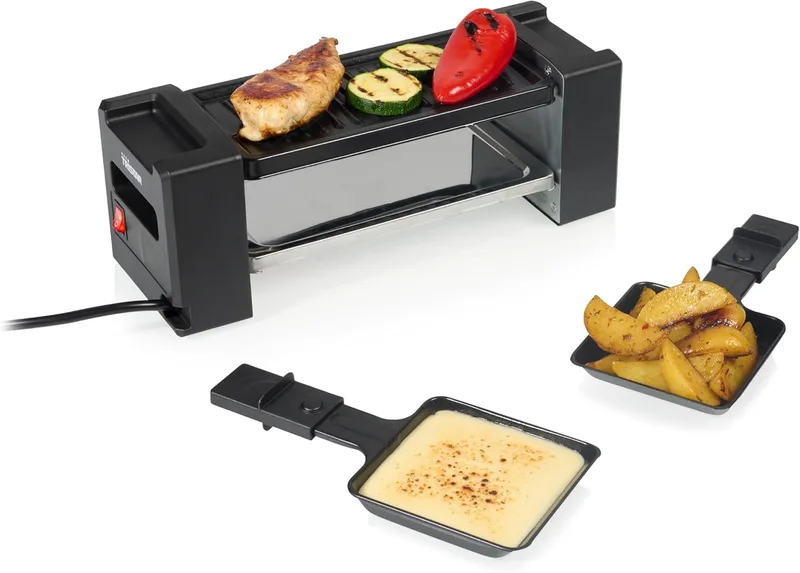 Tristar ▫️ Grelhador Raclette Mini 400 W, para 2 pessoas, design compacto com superfície antiaderente, aquecimento uniforme e limpeza fácil, RA-2751