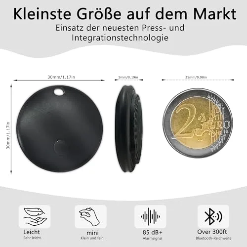 MOMIRA ▫️ 2025 - Localizador de chaves (para iOS e Android) Smart Tag Finder para malas e pastas, compatível com o Apple Find My (certificado Apple MFi) e o Google Find My Device, 4 unidades, cor branca 2