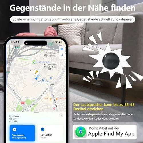 MOMIRA ▫️ 2025 - Localizador de chaves (para iOS e Android) Smart Tag Finder para malas e pastas, compatível com o Apple Find My (certificado Apple MFi) e o Google Find My Device, 4 unidades, cor branca 5