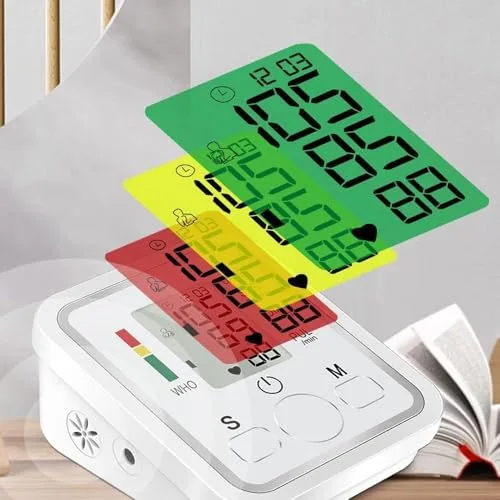 KVGVZO ▫️ Tensiómetro de braço, automático e digital, para uso doméstico, com ajuste da braçadeira de 22 a 32 cm, e detetor eletrónico de frequência cardíaca para idosos e famílias 5