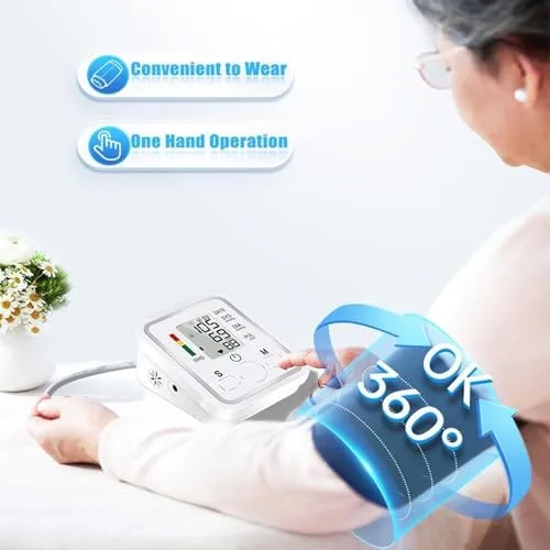 KVGVZO ▫️ Tensiómetro de braço, automático e digital, para uso doméstico, com ajuste da braçadeira de 22 a 32 cm, e detetor eletrónico de frequência cardíaca para idosos e famílias 6