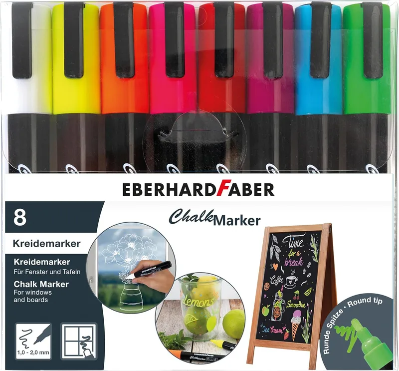 Eberhard Faber ▫️ Conjunto de marcadores de giz, 8 unidades