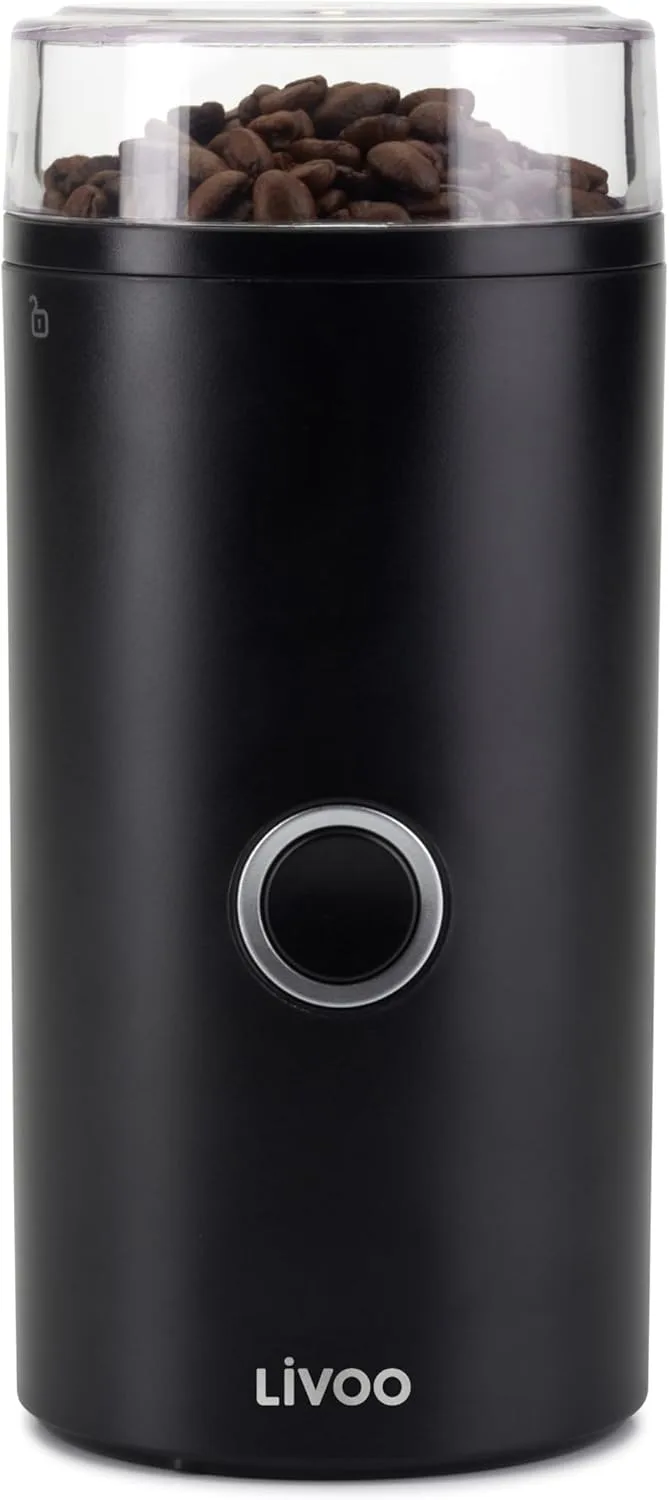 LIVOO ▫️ DOD219N - Moinho de café elétrico (8 a 12 chávenas, 80 W, tampa de segurança)