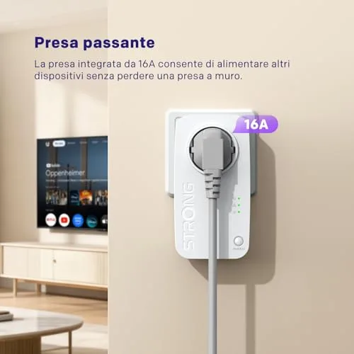 Strong ▫️ Conjunto AV600 PLC Powerline com tomada, sem Wi-Fi, porta LAN de 100 Mbit/s 3