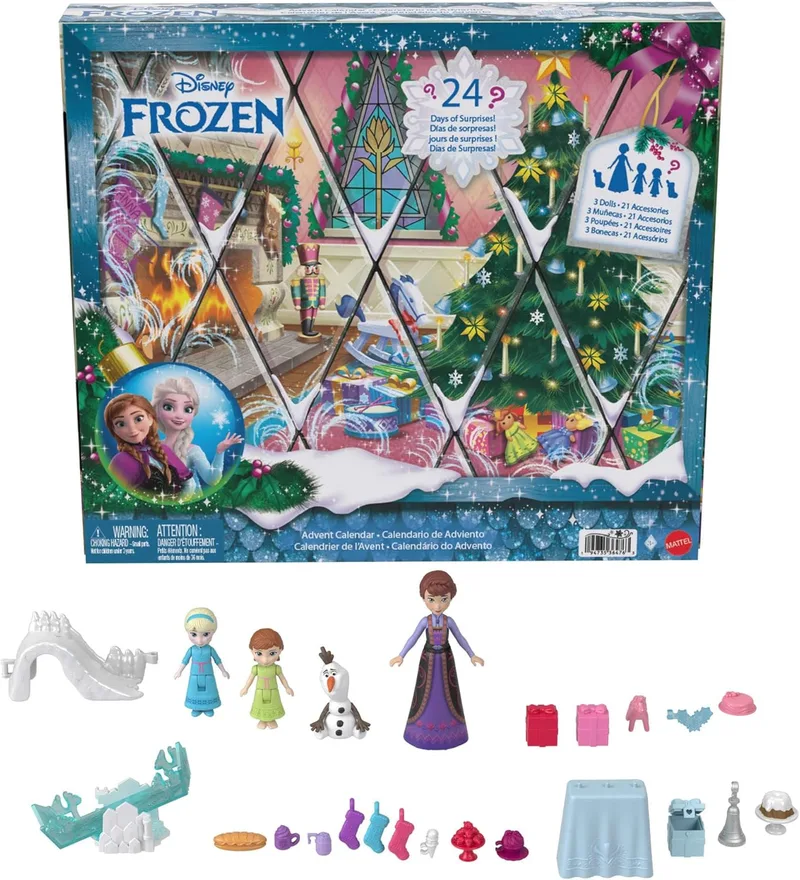 Mattel ▫️ Disney Frozen Calendário do Advento da Anna e da Elsa
