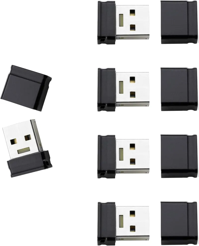 Intenso ▫️ Micro Line USB Flash Drive 16 GB, 5 unidades, Mini USB 2.0, Memória amovível, Suporte de dados compacto para PC, portátil, automóvel e TV, preto, 5 x 16 GB