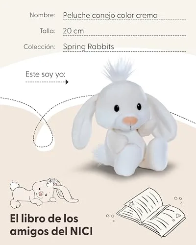 NICI ▫️ Peluche de Coelho, 20 cm, Bege - 62675 6