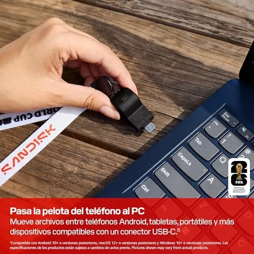 SanDisk ▫️ Unidade Flash USB-C edição global da Copa do Mundo da FIFA 2026, de 64 GB (velocidade de transferência até 300 MB/s, com a aplicação Memory Zone) 6