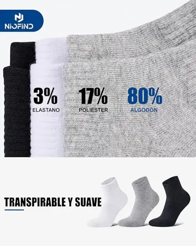 Niofind ▫️ Meias Quarter para Desporto, para Homem e Mulher, em Algodão Acolchoado 2