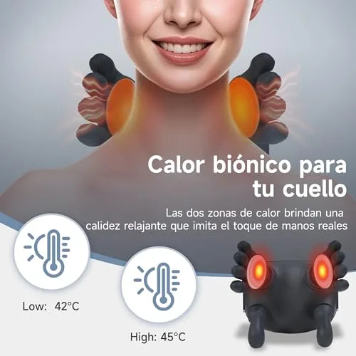 CRECAD ▫️ Massajador cervical e das costas 4D Shiatsu com calor, sem fios 3
